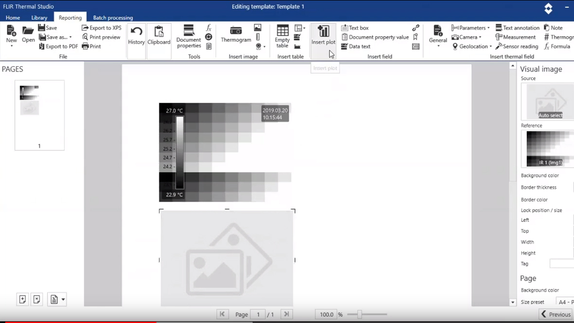 FLIR Thermal Studio – neue Vorlage erstellen