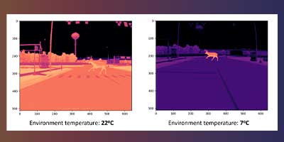 Mit Ansys AVxcelerate Sensoren erfasste Wärmebilder